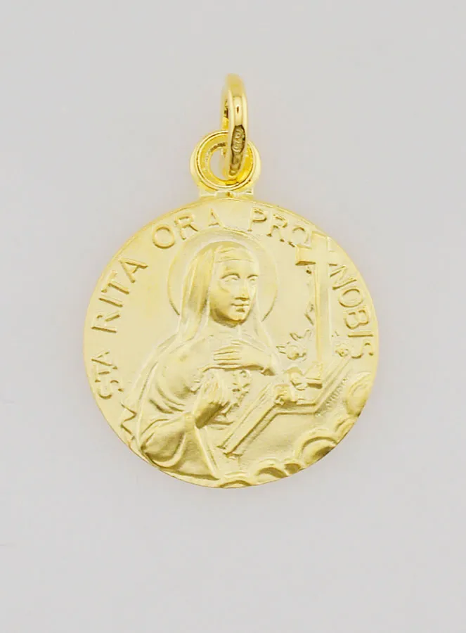 Vergulde Medaille Heilige Rita - 18mm (pic 1)