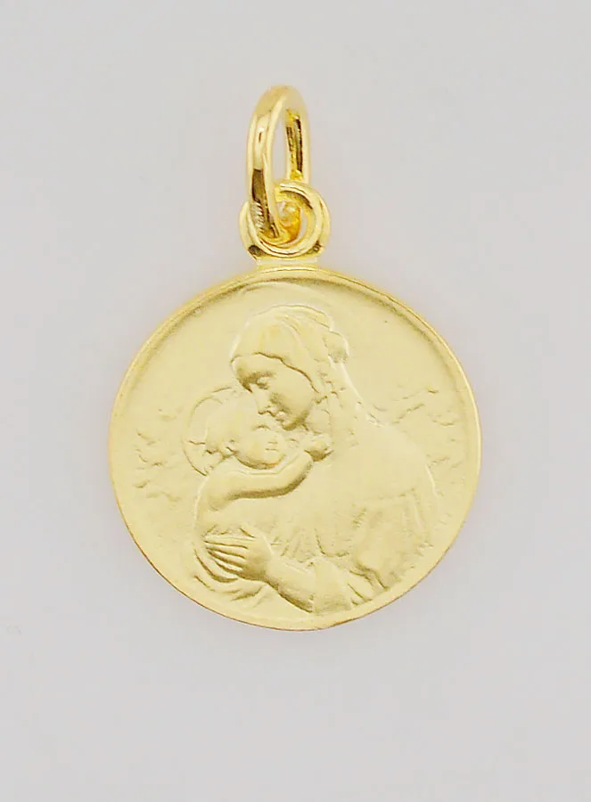 Vergulde Hanger van Botticelli's Maagd Maria - 16 mm (pic 1)