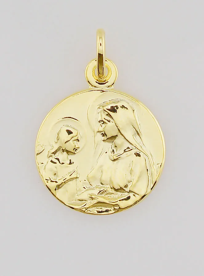 Medaille Heilige Anna en de Maagd Maria Verguld - 16 mm (pic 1)