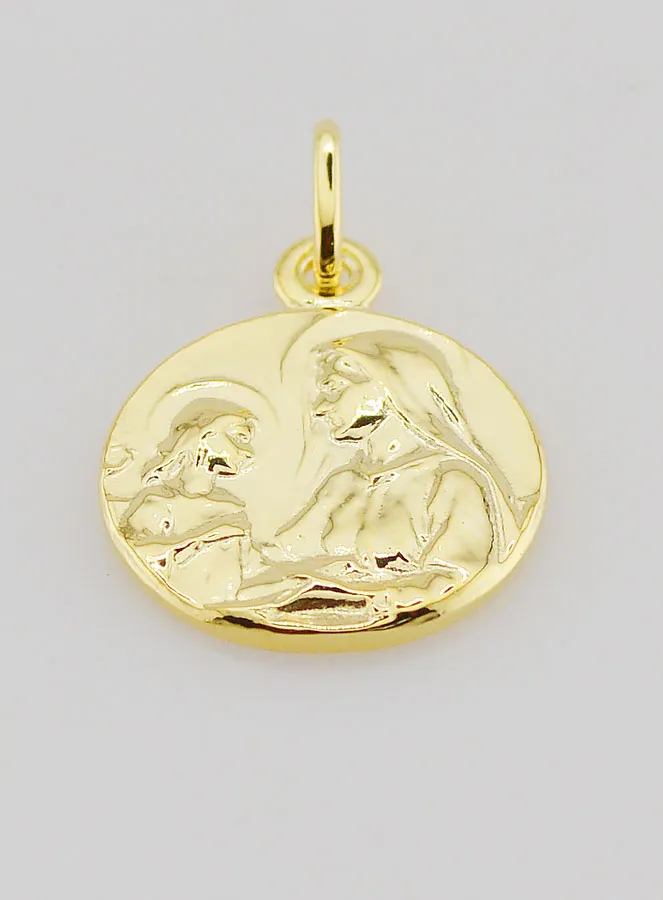 Medaille Heilige Anna en de Maagd Maria Verguld - 16 mm (pic 2)