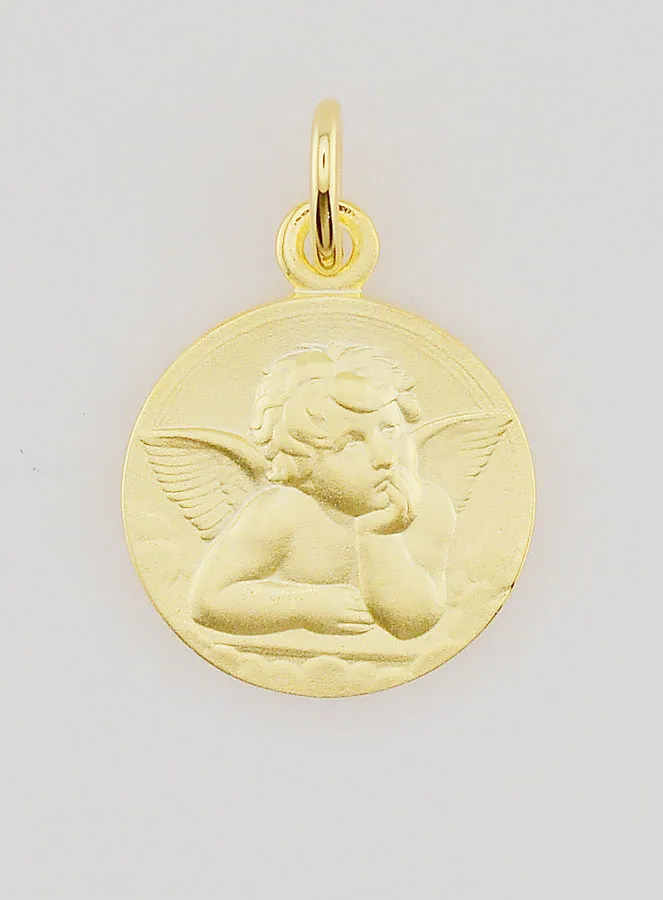 Vergulde Medaille 16mm - Engel Rafaël (pic 1)