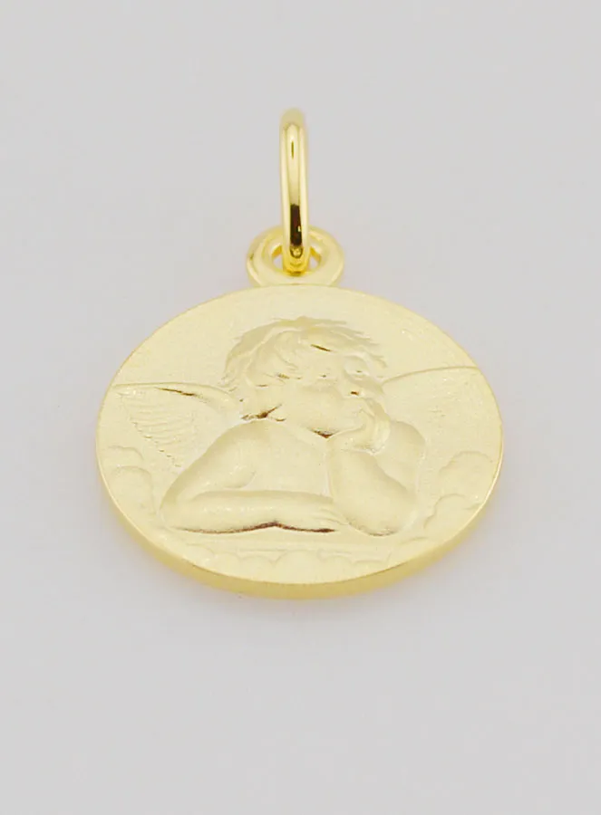 Vergulde Medaille 16mm - Engel Rafaël (pic 2)