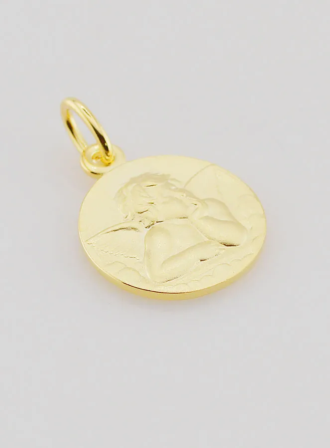 Vergulde Medaille 16mm - Engel Rafaël (pic 3)