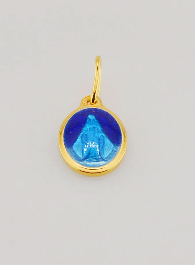 Wonderdadige Medaille van Verguld Zilver en Blauw Emaille - 10 mm (pic 2)