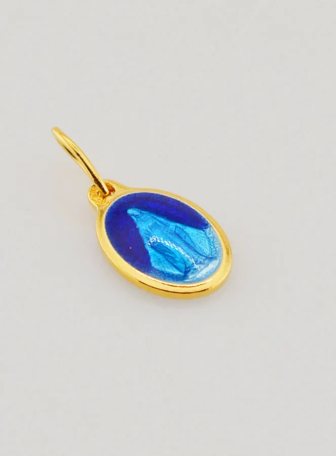 Wonderdadige Medaille van Verguld Zilver en Blauw Emaille - 10 mm (pic 3)
