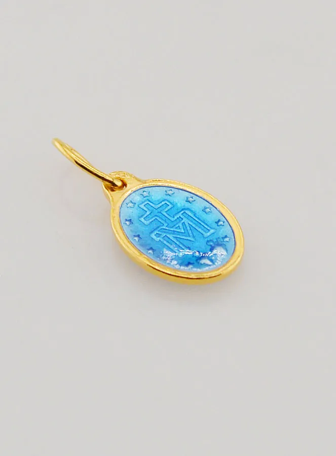 Wonderdadige Medaille van Verguld Zilver en Blauw Emaille - 10 mm (pic 4)