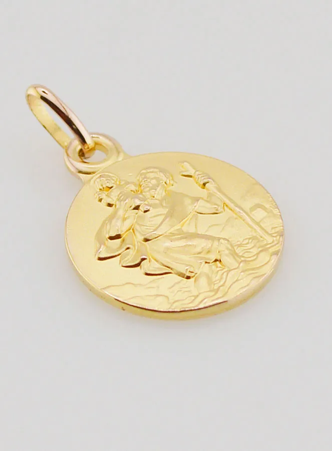 Vergulde Medaille Sint Christoffel - 14 mm (pic 3)
