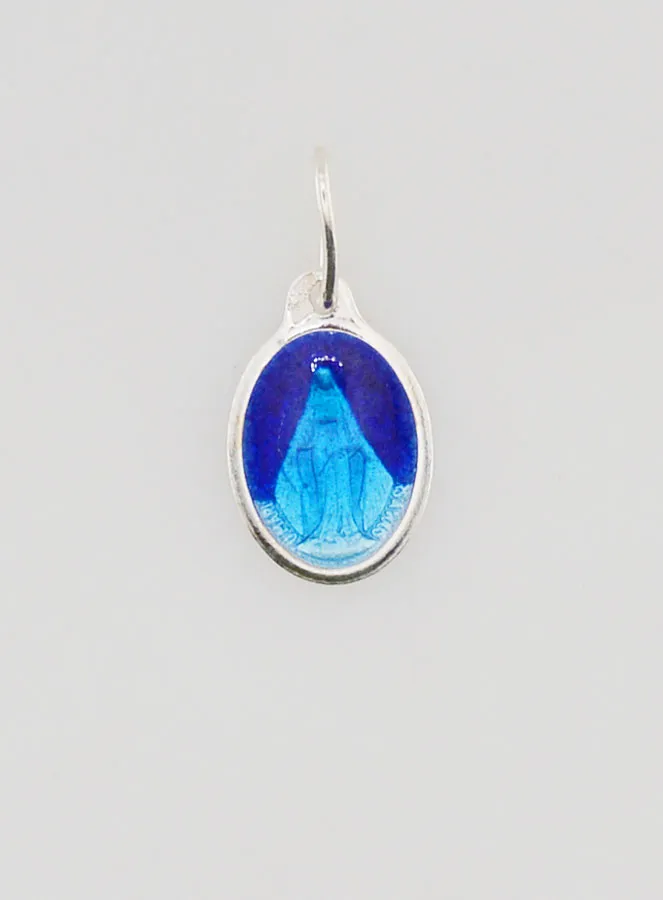 Wonderdadige Medaille Zilver met Blauw Emaille - 10 mm (pic 1)