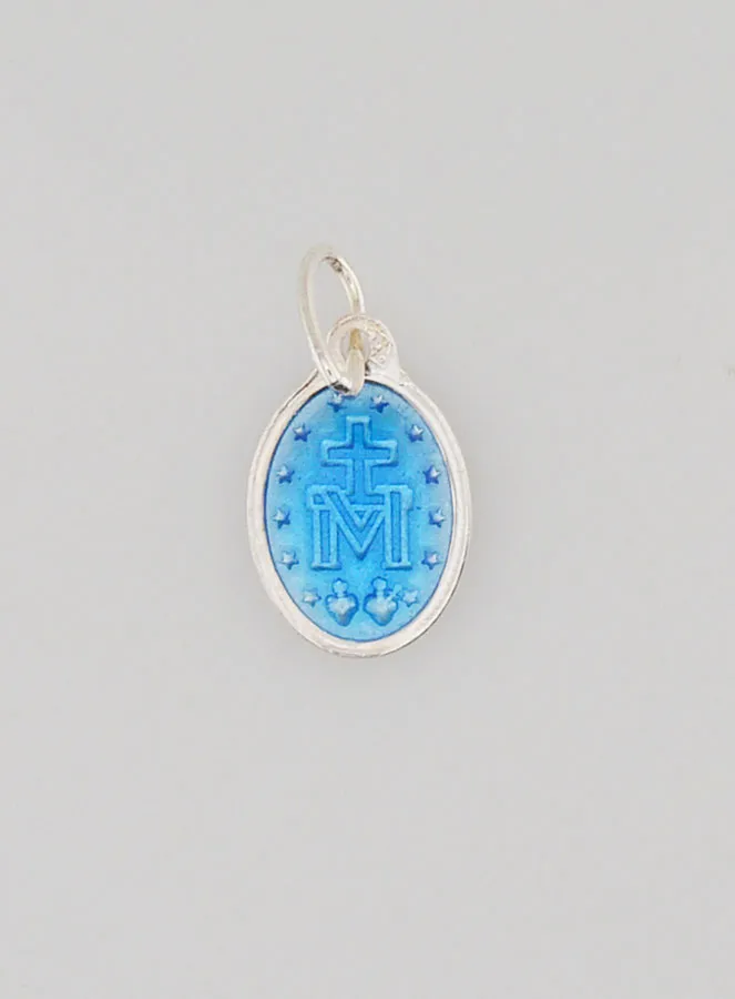 Wonderdadige Medaille Zilver met Blauw Emaille - 10 mm (pic 2)