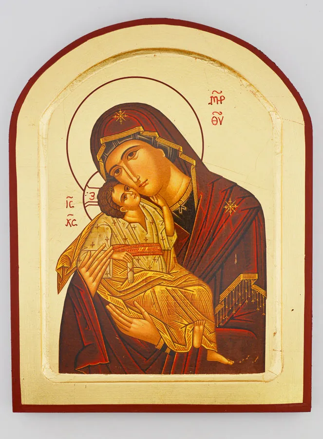 Religieus Icoon Onze Lieve Vrouw van Tederheid Halfrond - 23cm (pic 1)