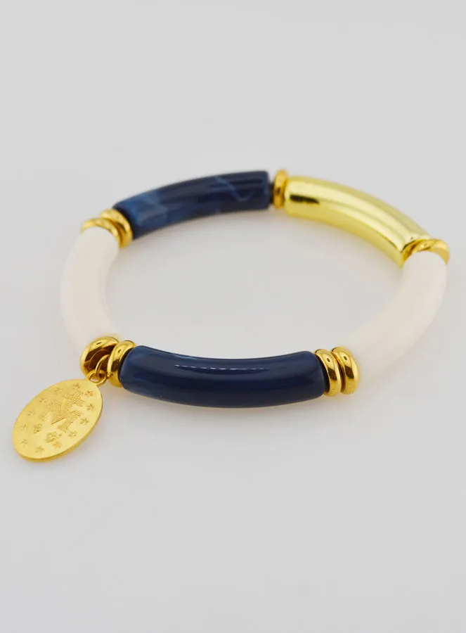 Religieuze Armband Wonderdadige Medaille - Donker Blauw (pic 4)