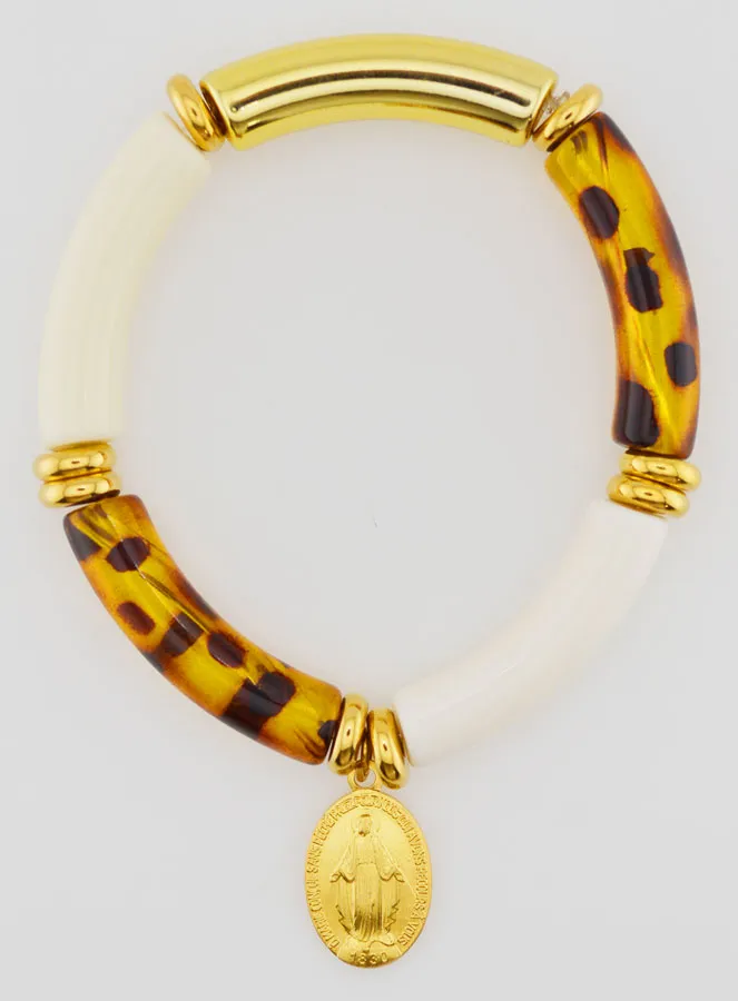 Religieuze Armband Wonderdadige Medaille - Luipaard Print (pic 1)