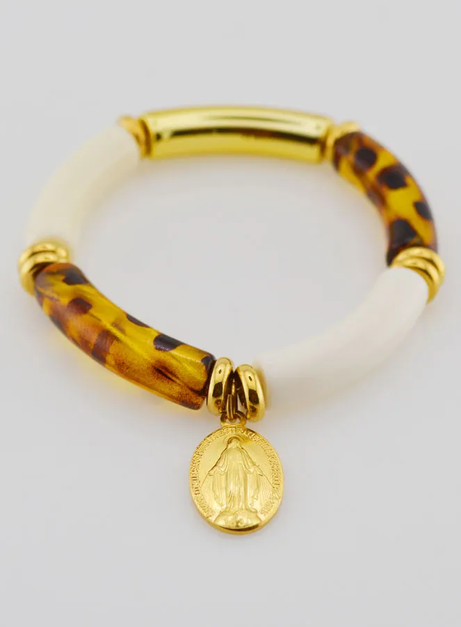 Religieuze Armband Wonderdadige Medaille - Luipaard Print (pic 2)