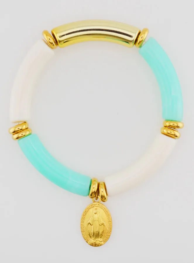 Religieuze Armband Wonderdadige Medaille - Turquoise (pic 1)