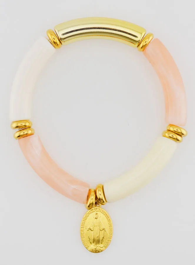 Religieuze Armband Wonderdadige Medaille - Roze (pic 1)