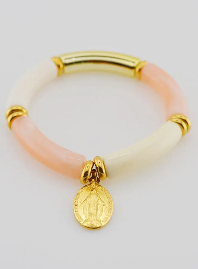 Religieuze Armband Wonderdadige Medaille - Roze (pic 2)