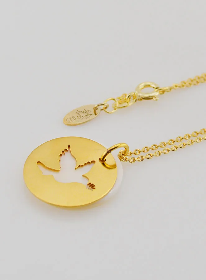 Collier Heilige Geest - Verguld en Parelmoer (pic 1)