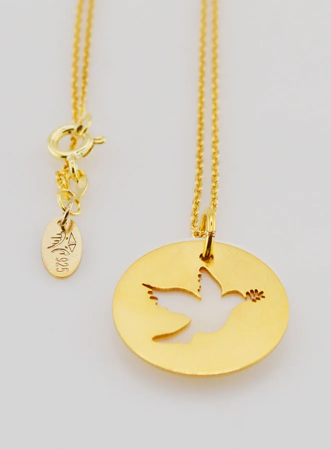 Collier Heilige Geest - Verguld en Parelmoer (pic 2)