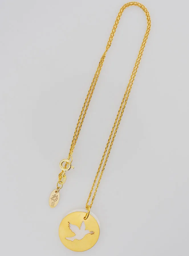 Collier Heilige Geest - Verguld en Parelmoer (pic 3)