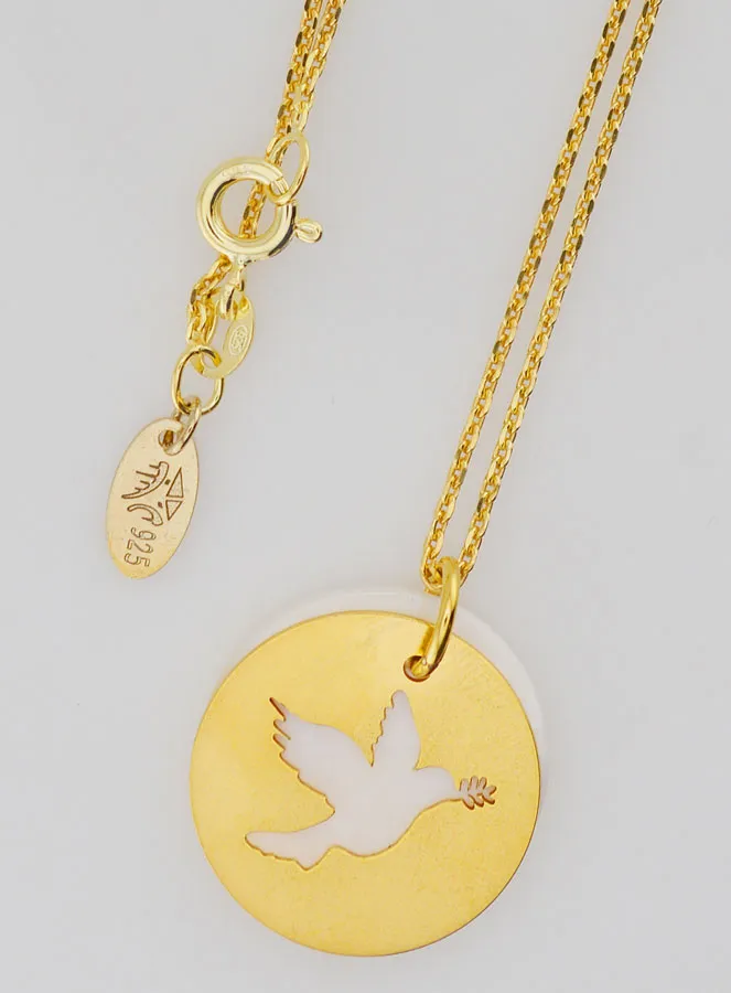 Collier Heilige Geest - Verguld en Parelmoer (pic 4)