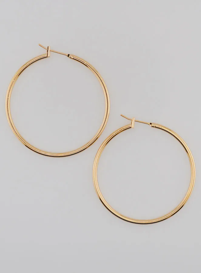 Vergulde Creool Oorbellen 2mm - 40mm (pic 1)