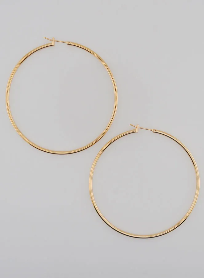 Vergulde Creool Oorbellen 2mm - 60mm (pic 1)