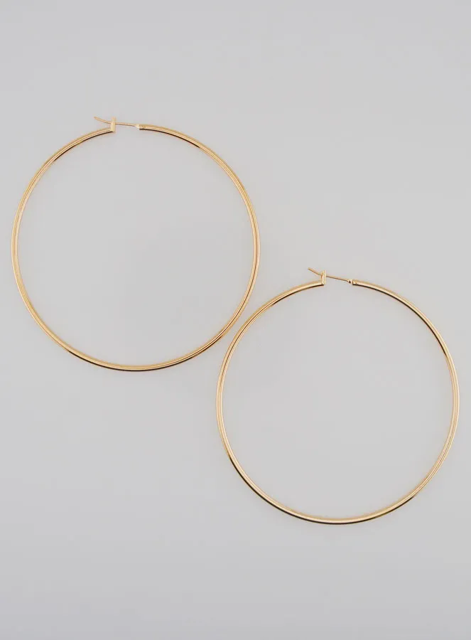 Creool Oorbellen 2mm Verguld - 70mm (pic 1)