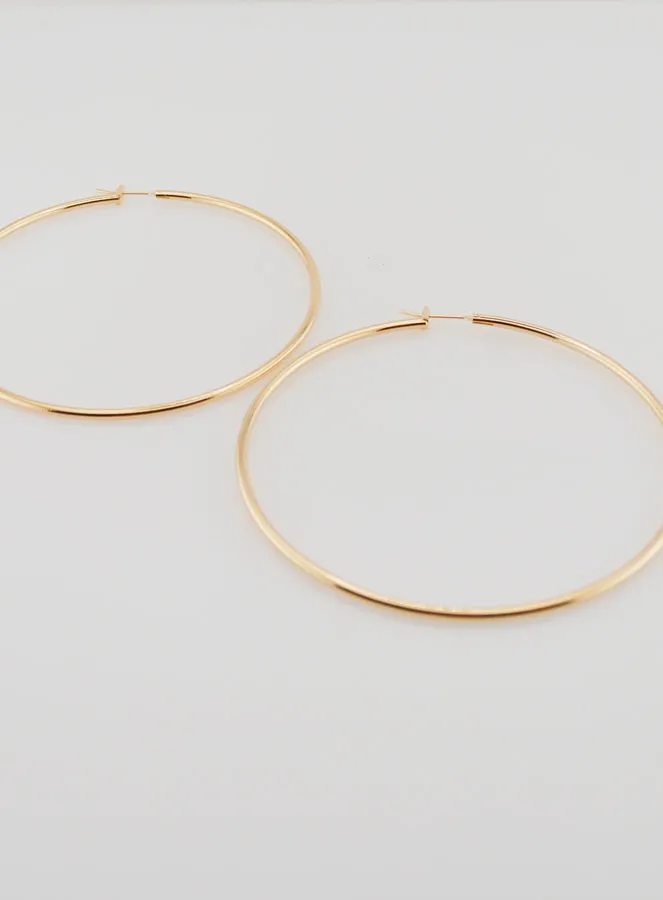 Creool Oorbellen 2mm Verguld - 70mm (pic 2)