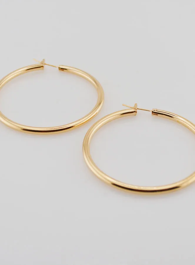 Creool Oorbellen 3mm Verguld - 50mm (pic 2)