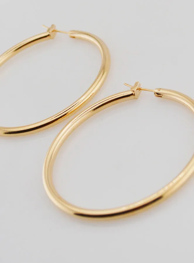 Creool Oorbellen 3mm Verguld - 50mm (pic 4)