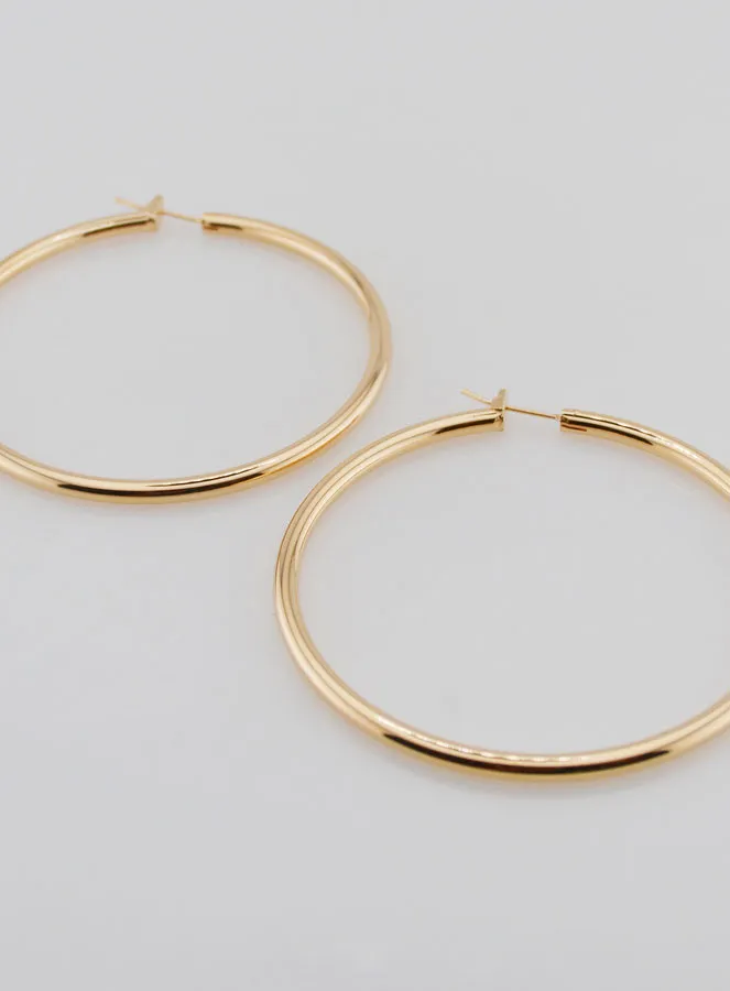 Creool Oorbellen 3mm Verguld - 60mm (pic 2)