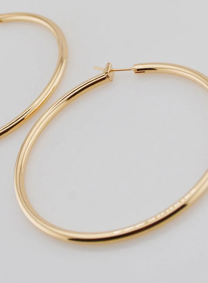 Creool Oorbellen 3mm Verguld - 60mm (pic 4)