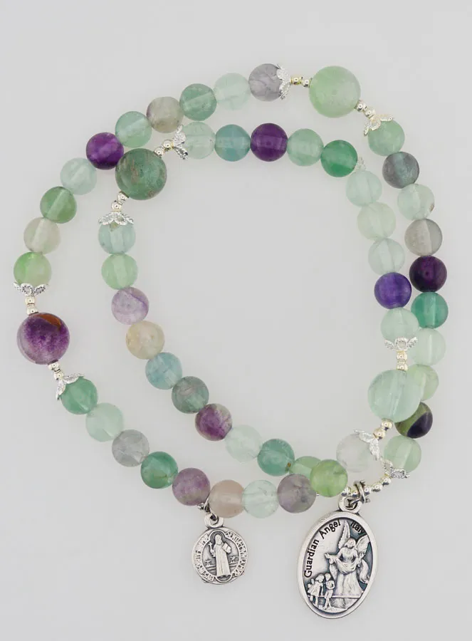 Rozenkrans Armband van Fluoriet - Heilige Michaël en Heilige Benedictus (pic 2)