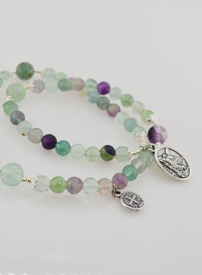 Rozenkrans Armband van Fluoriet - Heilige Michaël en Heilige Benedictus (pic 4)