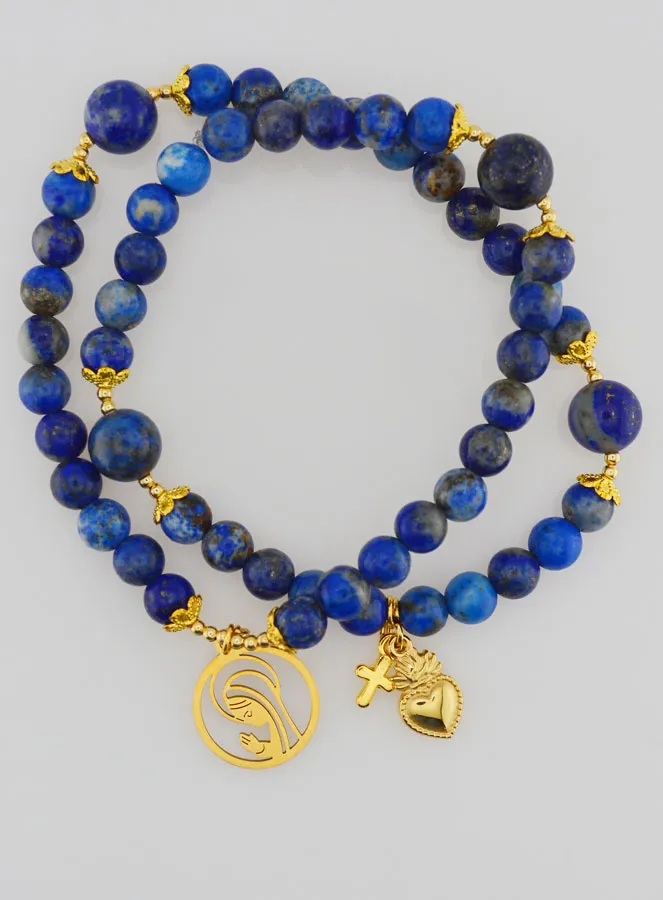 Rozenkrans van Lapis Lazuli - Maagd Maria en Ex Voto (pic 2)