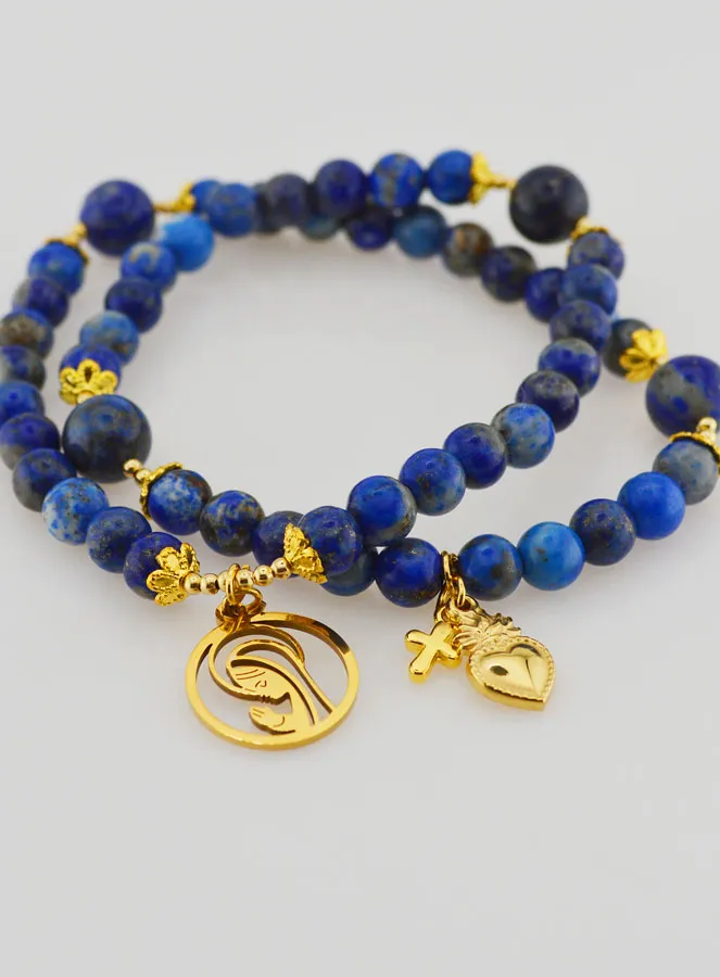 Rozenkrans van Lapis Lazuli - Maagd Maria en Ex Voto (pic 3)