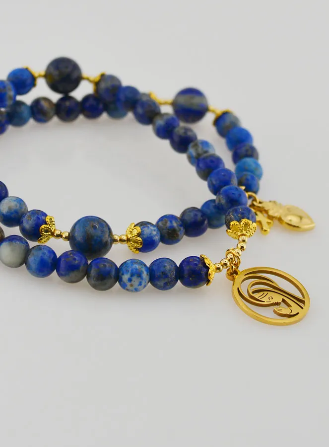 Rozenkrans Armband van Lapis Lazuli - Heilige Maria en Ex Voto (pic 4)