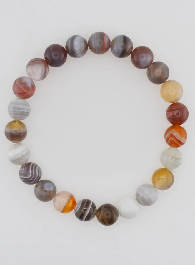Edelsteen Armband van Botswana Agaat - 8 mm (pic 1)