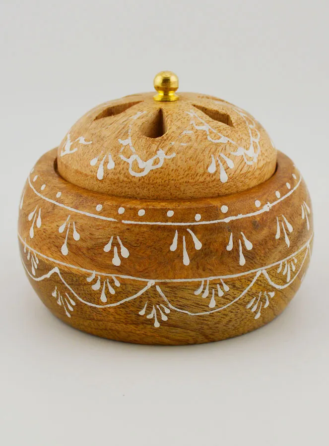Handgemaakte Houten Wierookbrander - 10 cm (pic 1)