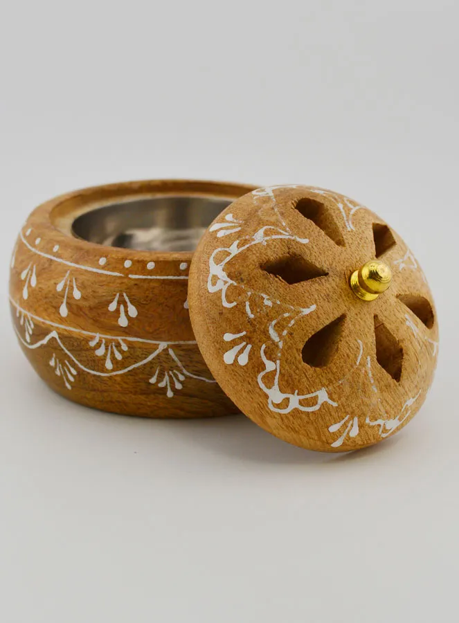 Handgemaakte Houten Wierookbrander - 10 cm (pic 4)