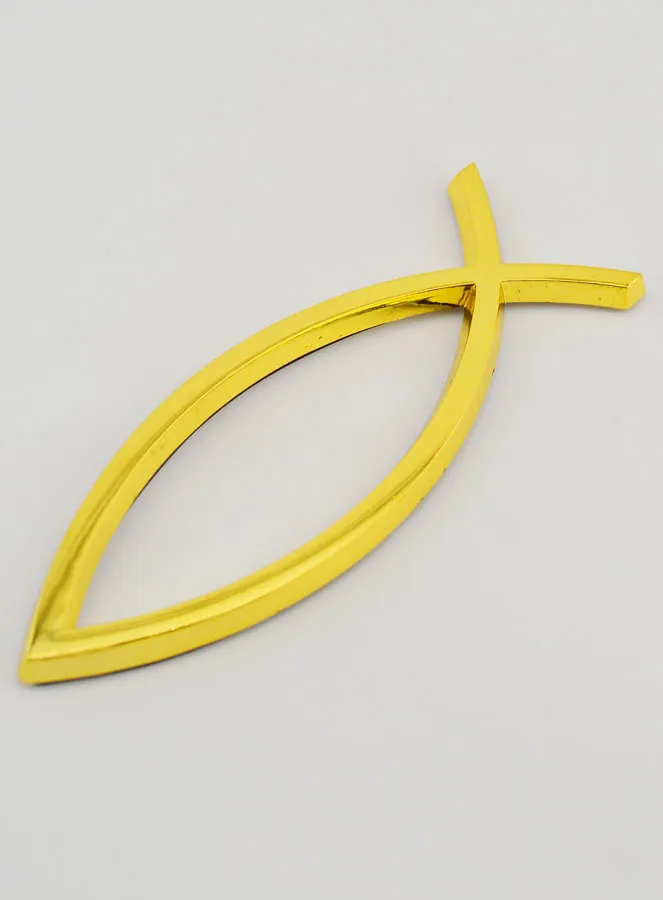 Auto Badge Christelijke Ichthus Vis Goudkleurig - 14 cm (pic 3)