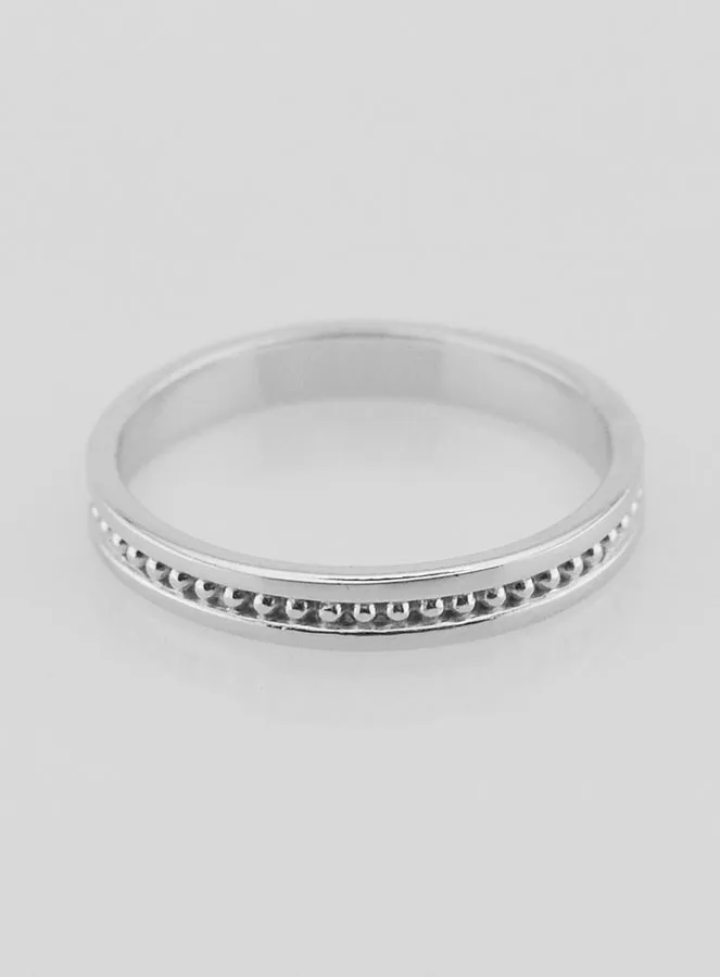 Ring Trouwring van Bewerkt Sterling Zilver - Maat 54 (pic 1)