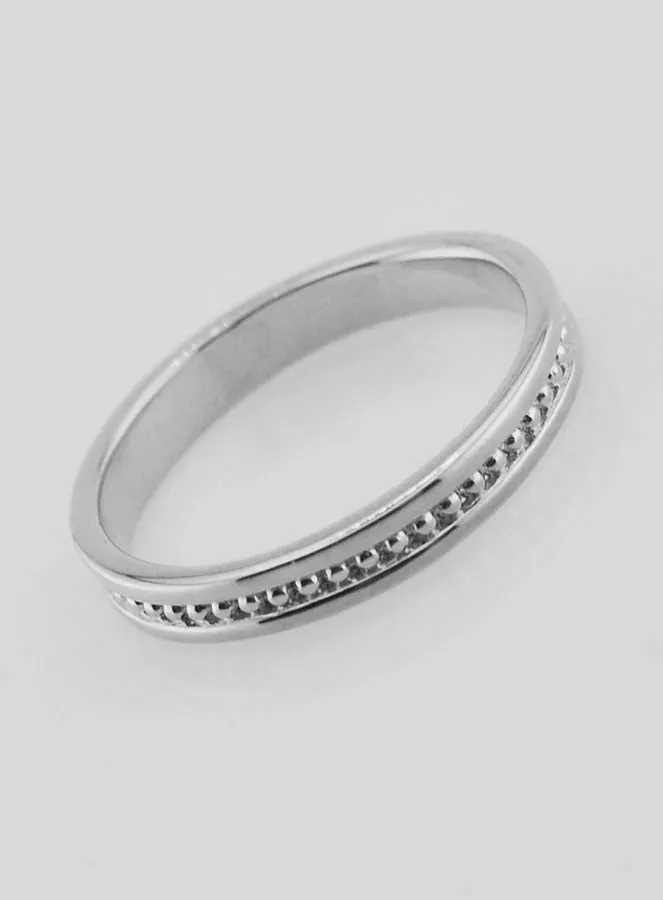 Ring Trouwring van Bewerkt Sterling Zilver - Maat 54 (pic 3)