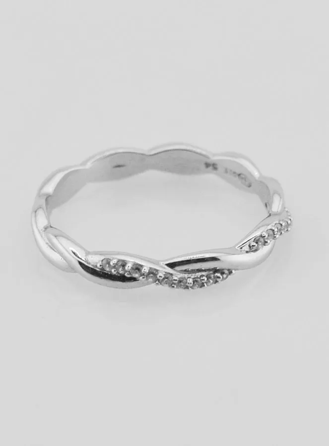 Gedraaide Ring Trouwring van 925 Zilver - Maat 54 (pic 1)