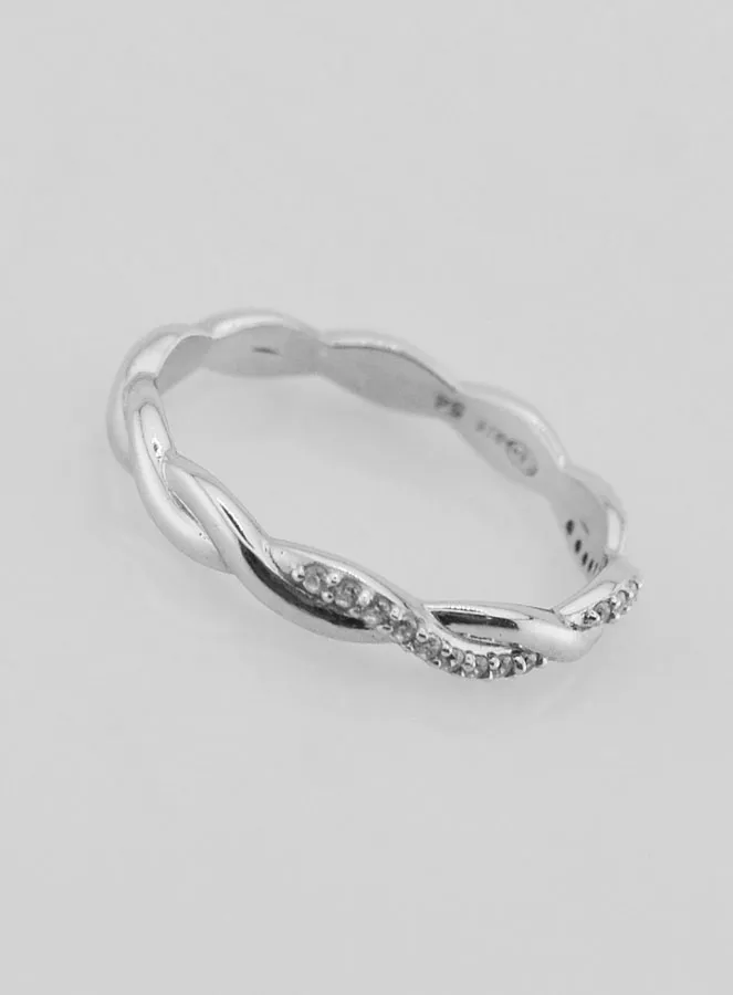 Gedraaide Ring Trouwring van 925 Zilver - Maat 54 (pic 2)