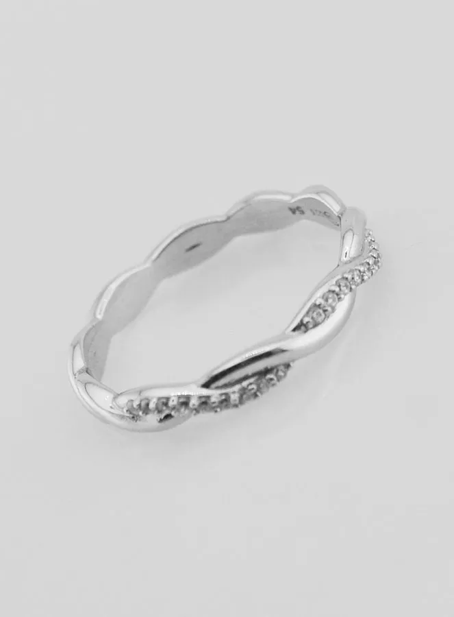 Gedraaide Ring Trouwring van 925 Zilver - Maat 54 (pic 3)