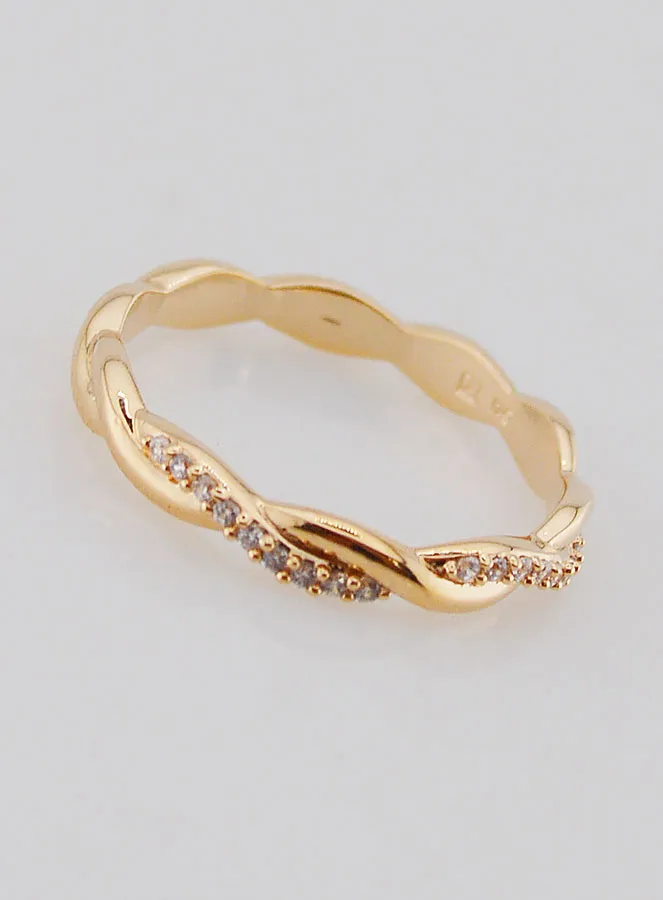 Verweven Ring Trouwring Verguld - Maat 54 (pic 2)