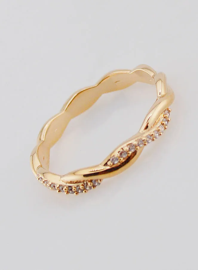 Verweven Ring Trouwring Verguld - Maat 54 (pic 3)