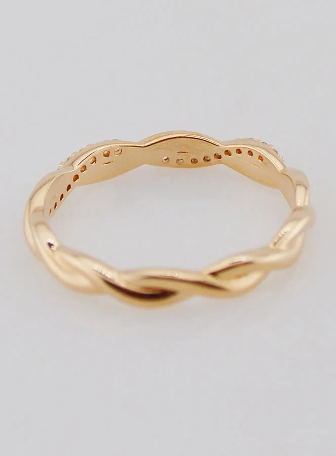Verweven Ring Trouwring Verguld - Maat 54 (pic 4)