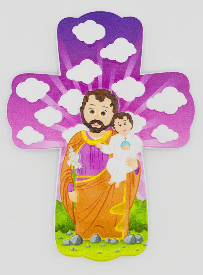 Kinderkruis om op te hangen - Sint Jozef met Lelie (pic 1)